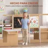 Mesa Infantil con Silla 5 en 1 con Pizarra Negra/Blanca y Rollo de Papel Almacenaje 4 Vasos de Pintura 3-8 Años ... - Ogal.Es