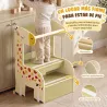 Torre de Aprendizaje Montessori Infantil Diseño de Jirafa de Madera con 2 Escalones Anchos Barandilla 3-8 Años A... - Ogal.Es
