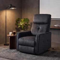 Sillón Relax Reclinable Eléctrico Levanta Personas con 2 Puntos Masaje Asiento con Muelles Reposapiés de Chenill... - Ogal.Es