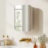Armario de Baño con Espejo Diseño con Bordes Curvados Estantes Ajustables 40,2x10,2x50,9 cm Blanco - Ogal.Es