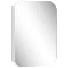 Armario de Baño con Espejo Diseño con Bordes Curvados Estantes Ajustables 40,2x10,2x50,9 cm Blanco - Ogal.Es