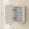 Armario de Baño con Espejo Diseño con Bordes Curvados Estantes Ajustables 40,2x10,2x50,9 cm Blanco - Ogal.Es