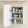 Armario de Baño con Espejo Diseño con Bordes Curvados Estantes Ajustables 40,2x10,2x50,9 cm Blanco - Ogal.Es
