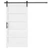 Puerta Corredera Interior 106,7x213,4 cm con Kit de Montaje MDF y Madera de Pino Riel y Herrajes para Baño Blanco - Ogal.Es