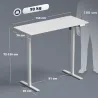 Escritorio Elevable Eléctrico 140x70 cm Altura Ajustable 72-120 cm 3 Memorias Silencioso 2 Ganchos 2 Pasacables ... - Ogal.Es