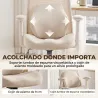 Silla de Escritorio Ergonómica Cojín Lumbar de Espuma Viscoelástica Reposacabezas 3D Reposabrazos Ajustables Beige - Ogal.Es
