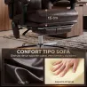 Silla de Oficina con 6 Puntos de Masaje Calor Lumbar Reposapiés Altura Ajustable Control Remoto y Tejido de PU M... - Ogal.Es
