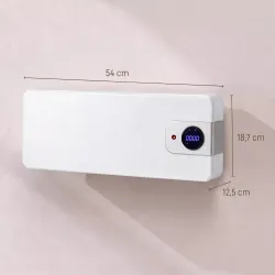 Calefactor Eléctrico de Pared 2000W con 3 Modos WiFi App Pantalla LED Termostato Temporizador y Oscilación Blanco - Ogal.Es