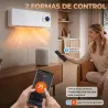 Calefactor Eléctrico de Pared 2000W con 3 Modos WiFi App Pantalla LED Termostato Temporizador y Oscilación Blanco - Ogal.Es