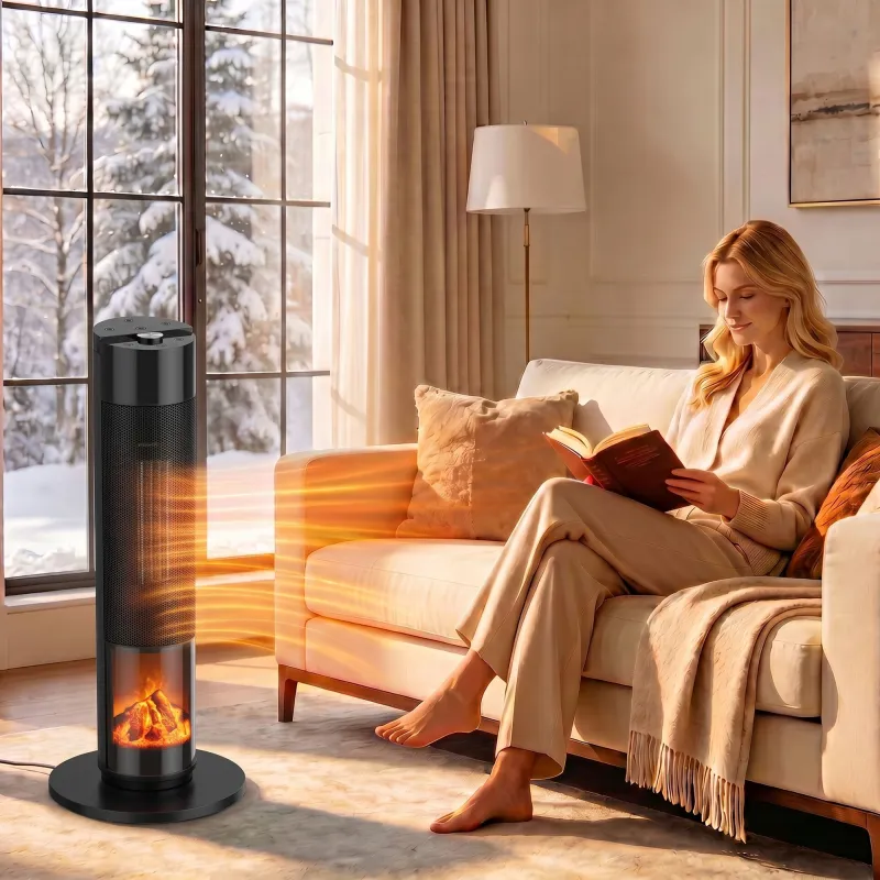 Calefactor Eléctrico Cerámico PTC 2000W con 5 Modos App Wi?Fi Llama 3D Mando Protección Contra Sobrecalentamient... - Ogal.Es
