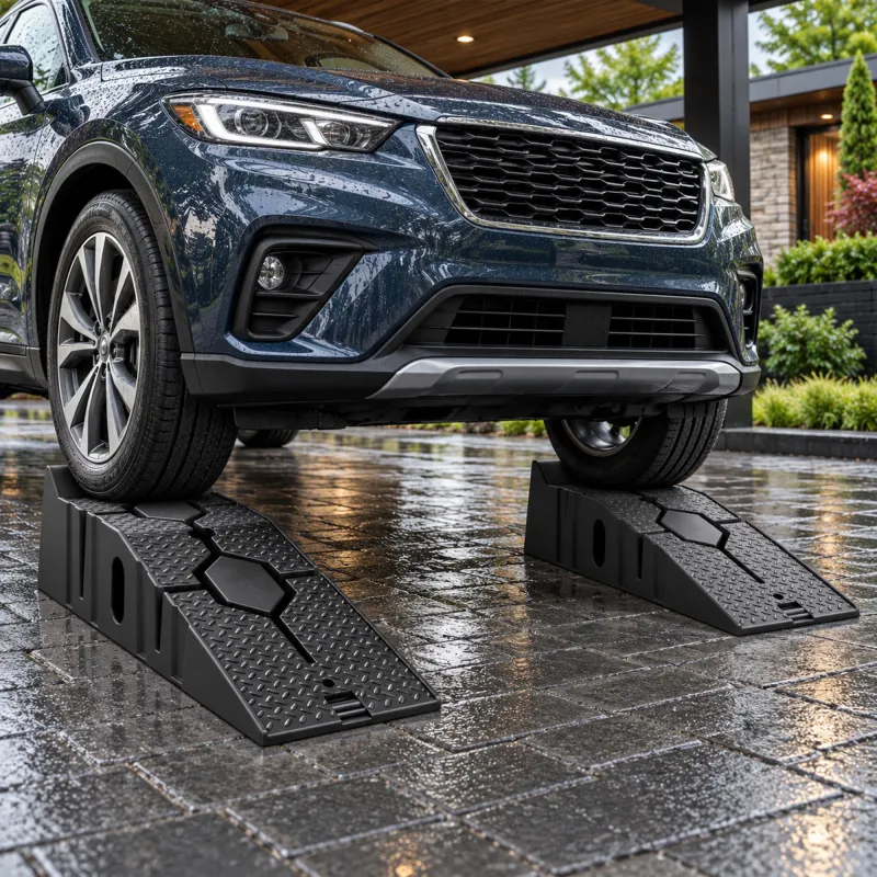 Juego 2 Rampas para Coches de HDPE Carga 2 Toneladas para Coches Estándares Furgonetas Pequeñas 90x29,5x22,5 cm ... - Ogal.Es