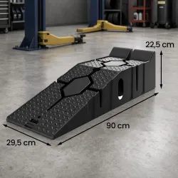 Juego 2 Rampas para Coches de HDPE Carga 2 Toneladas para Coches Estándares Furgonetas Pequeñas 90x29,5x22,5 cm ... - Ogal.Es