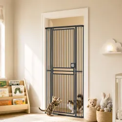 Barrera de Seguridad Perros Gatos Extra Alta 180 cm Extensible 74-100 cm para Puerta Escalera Montaje a Presión ... - Ogal.Es