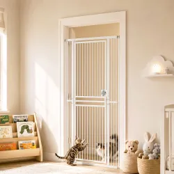 Barrera de Seguridad Perros Gatos Extra Alta 180 cm Extensible 74-100 cm para Puerta Escalera Montaje a Presión ... - Ogal.Es