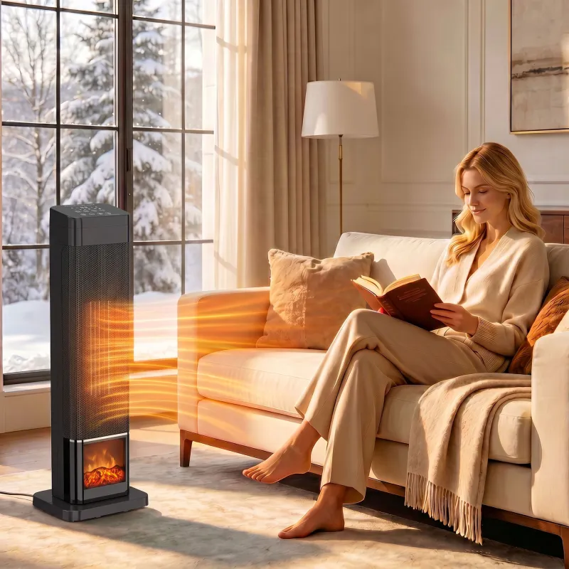 Calefactor Eléctrico Cerámico PTC 2000W con 4 Modos Llama Dinámica Mando Oscilación 70° Protección Sobrecalentam... - Ogal.Es