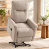 Sillón Relax Reclinable Eléctrico Levanta Personas 155° de Chenilla con Mando Asiento de Muelles Reposapiés Marrón - Ogal.Es