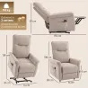 Sillón Relax Reclinable Eléctrico Levanta Personas 155° de Chenilla con Mando Asiento de Muelles Reposapiés Marrón - Ogal.Es