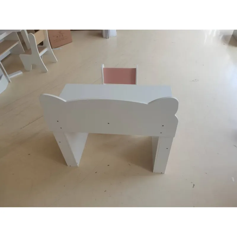 Juego de Mesa Infantil con Silla con Cajón y 4 Estantes Laterales Diseño de Orejitas de Zorro 3-8 Años Blanco y ... - Ogal.Es