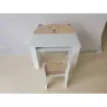 Juego de Mesa Infantil con Silla con Compartimento y 4 Estantes Laterales Montessori 3 a 8 Años Blanco y Natural - Ogal.Es