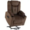 Sillón Relax Reclinable Eléctrico Levanta Personas Mayores con Masaje Calor Portavasos Mando Bolsillos Marrón Os... - Ogal.Es