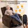 Sillón Relax Reclinable Eléctrico Levanta Personas Mayores con Masaje Calor Portavasos Mando Bolsillos Marrón Os... - Ogal.Es