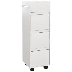 Armario de Baño Estrecho Mueble Auxiliar de Baño con 3 Cajones 4 Compartimentos Superiores Toallero 35x30x90 cm ... - Ogal.Es