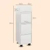 Armario de Baño Estrecho Mueble Auxiliar de Baño con 3 Cajones 4 Compartimentos Superiores Toallero 35x30x90 cm ... - Ogal.Es
