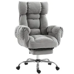 Silla de Oficina Ergonómica con Reposapiés Reposabrazos y Respaldo Alto Abatibles Reclinable 135° Altura Ajustab... - Ogal.Es