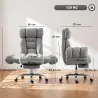 Silla de Oficina Ergonómica con Reposapiés Reposabrazos y Respaldo Alto Abatibles Reclinable 135° Altura Ajustab... - Ogal.Es