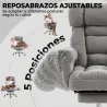 Silla de Oficina Ergonómica con Reposapiés Reposabrazos y Respaldo Alto Abatibles Reclinable 135° Altura Ajustab... - Ogal.Es