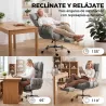 Silla de Oficina Ergonómica con Reposapiés Reposabrazos y Respaldo Alto Abatibles Reclinable 135° Altura Ajustab... - Ogal.Es