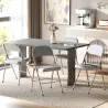 Juego de 4 Sillas Plegables Tapizadas en Terciopelo Estructura de Acero con Respaldo para Espacios Pequeños Gris... - Ogal.Es
