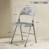 Juego de 4 Sillas Plegables Tapizadas en Terciopelo Estructura de Acero con Respaldo para Espacios Pequeños Gris... - Ogal.Es