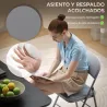 Juego de 4 Sillas Plegables Tapizadas en Terciopelo Estructura de Acero con Respaldo para Espacios Pequeños Gris... - Ogal.Es