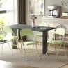 Juego de 4 Sillas Plegables Tapizadas en Terciopelo Estructura de Acero con Respaldo para Espacios Pequeños Verde - Ogal.Es