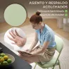 Juego de 4 Sillas Plegables Tapizadas en Terciopelo Estructura de Acero con Respaldo para Espacios Pequeños Verde - Ogal.Es