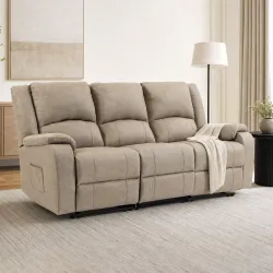 Sillón 2 Plazas Relax Reclinable Manual Ajuste Separado hasta 155º Sillón Relax de PU Reposapiés y Asiento Ampli... - Ogal.Es