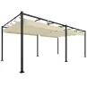 Pérgola de Jardín 6x3 m con Techo Retráctil Protección UPF50+ Drenaje Cenador de Jardín para Patio Exterior Crema - Ogal.Es
