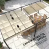 Pérgola de Jardín 6x3 m con Techo Retráctil Protección UPF50+ Drenaje Cenador de Jardín para Patio Exterior Crema - Ogal.Es