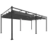 Pérgola de Jardín 6x3 m con Techo Retráctil Protección UPF50+ Drenaje Cenador de Jardín para Patio Exterior Gris... - Ogal.Es