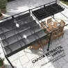 Pérgola de Jardín 6x3 m con Techo Retráctil Protección UPF50+ Drenaje Cenador de Jardín para Patio Exterior Gris... - Ogal.Es