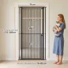Barrera de Seguridad para Niños Perros y Gatos Extra Alta 112-200 cm Ancho Extensible 76-85 cm para Puertas Esca... - Ogal.Es