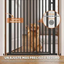 Barrera de Seguridad para Niños Perros y Gatos Extra Alta 112-200 cm Ancho Extensible 76-85 cm para Puertas Esca... - Ogal.Es
