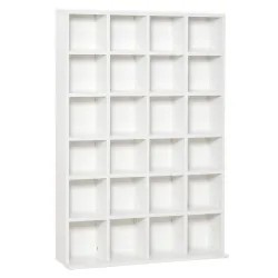 Estantería para 456 CDs y 336 DVDs con 24 Compartimentos Estantes Ajustables para Salón Oficina 89x20x130,5 cm B... - Ogal.Es