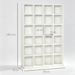 Estantería para 456 CDs y 336 DVDs con 24 Compartimentos Estantes Ajustables para Salón Oficina 89x20x130,5 cm B... - Ogal.Es