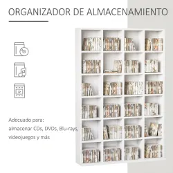 Estantería para 456 CDs y 336 DVDs con 24 Compartimentos Estantes Ajustables para Salón Oficina 89x20x130,5 cm B... - Ogal.Es
