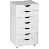 Cajonera de Escritorio con 7 Cajones y Ruedas Archivador Vertical para Estudio Salón 47,5x39,5x90 cm Blanco - Ogal.Es