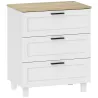 Cómoda Estrecha con 3 Cajones Cómoda Dormitorio con Patas de Madera para Salón Oficina 60x38x71 cm Blanco - Ogal.Es