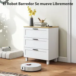 Cómoda Estrecha con 3 Cajones Cómoda Dormitorio con Patas de Madera para Salón Oficina 60x38x71 cm Blanco - Ogal.Es