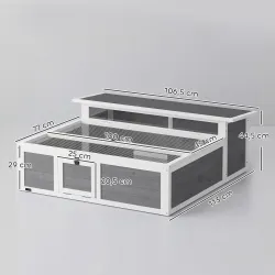 Casa para Tortugas de Madera Terrario para Reptiles Ventana Transparente Techo Abatible 113x106,5x44,5 cm Gris O... - Ogal.Es
